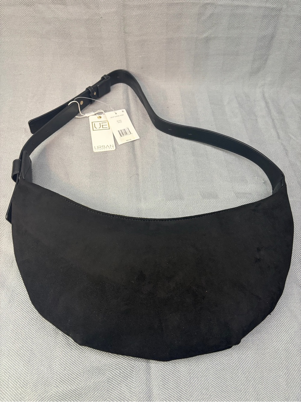 NWT black suede, hobo purse, urban expressions adjustable strap